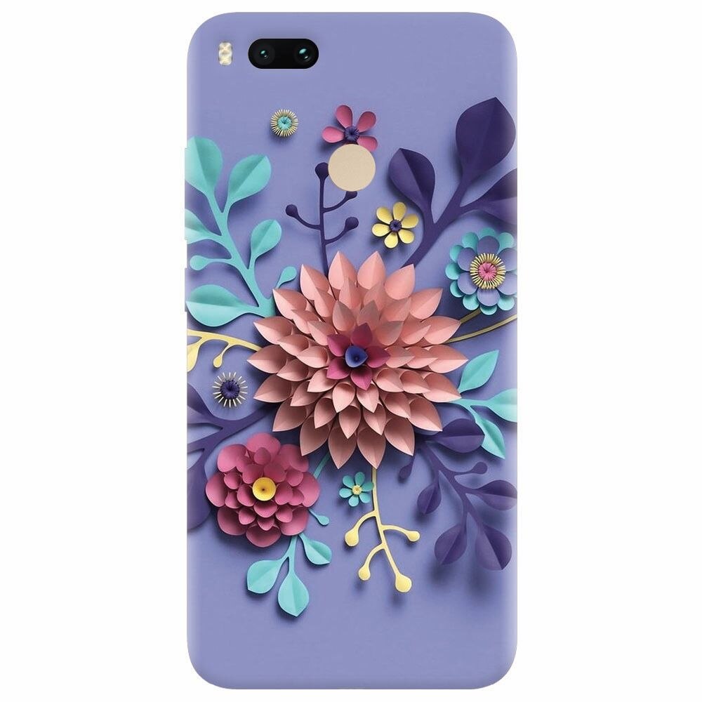 Husa silicon pentru Xiaomi Mi A1, Flower Artwork