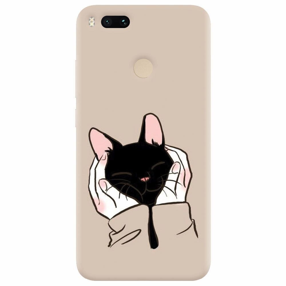 Husa silicon pentru Xiaomi Mi A1, Th Black Cat In Hands