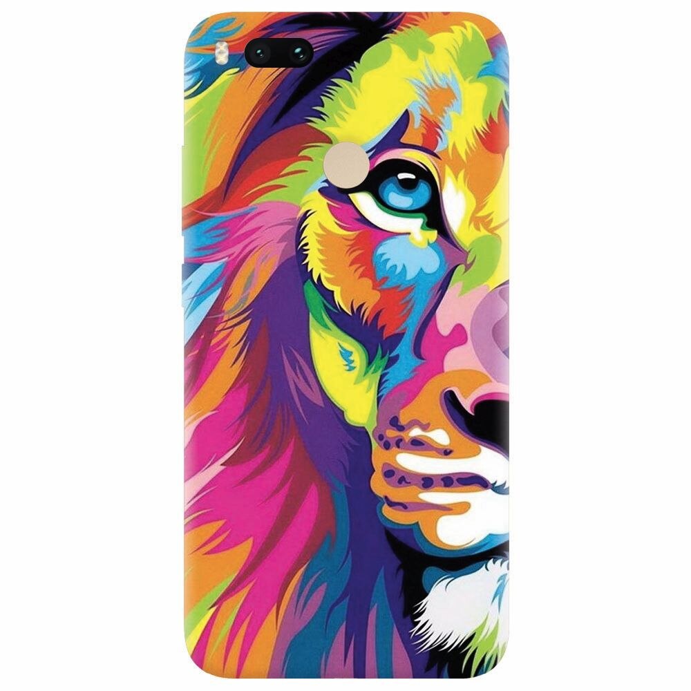 Husa silicon pentru Xiaomi Mi A1, Colorfull Lion 002