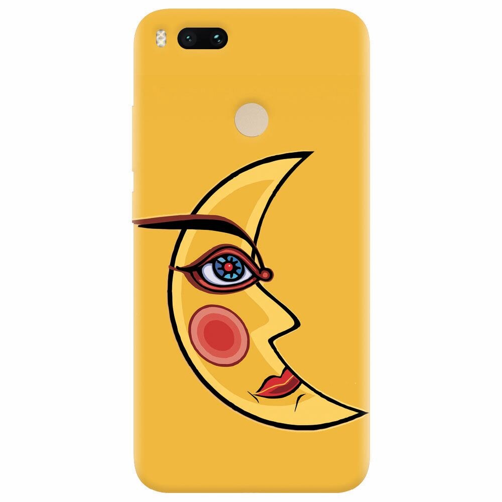 Husa silicon pentru Xiaomi Mi A1, Yellow Moon