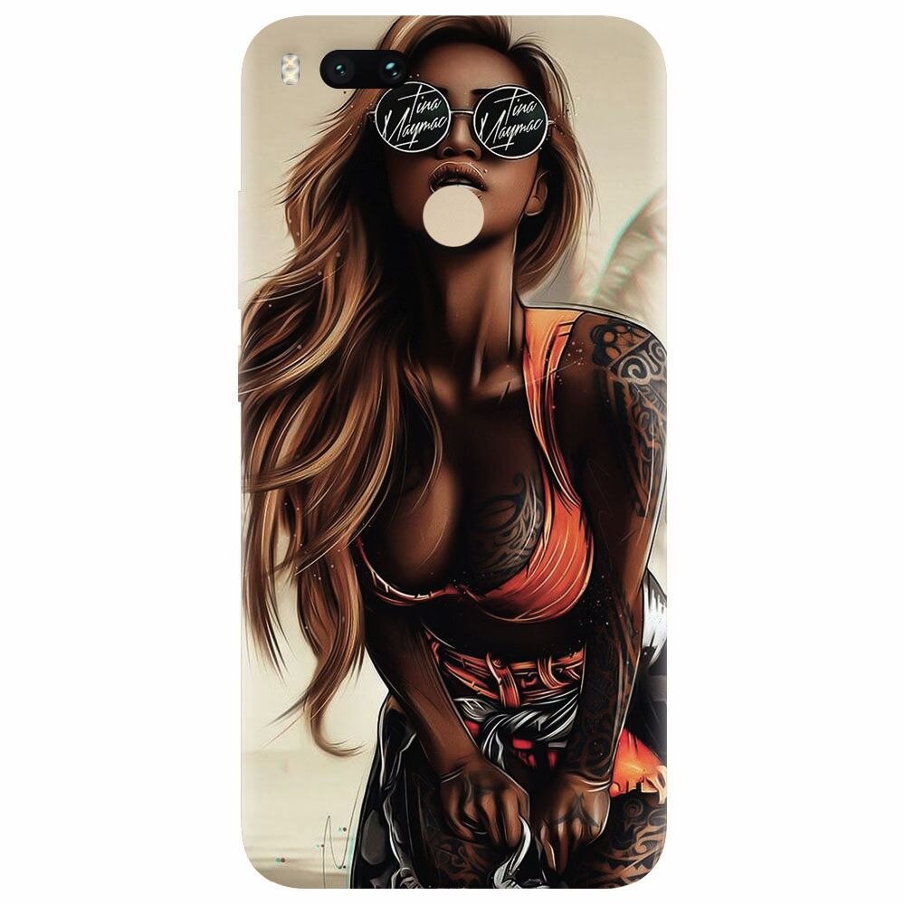Husa silicon pentru Xiaomi Mi A1, Tattoed Girl