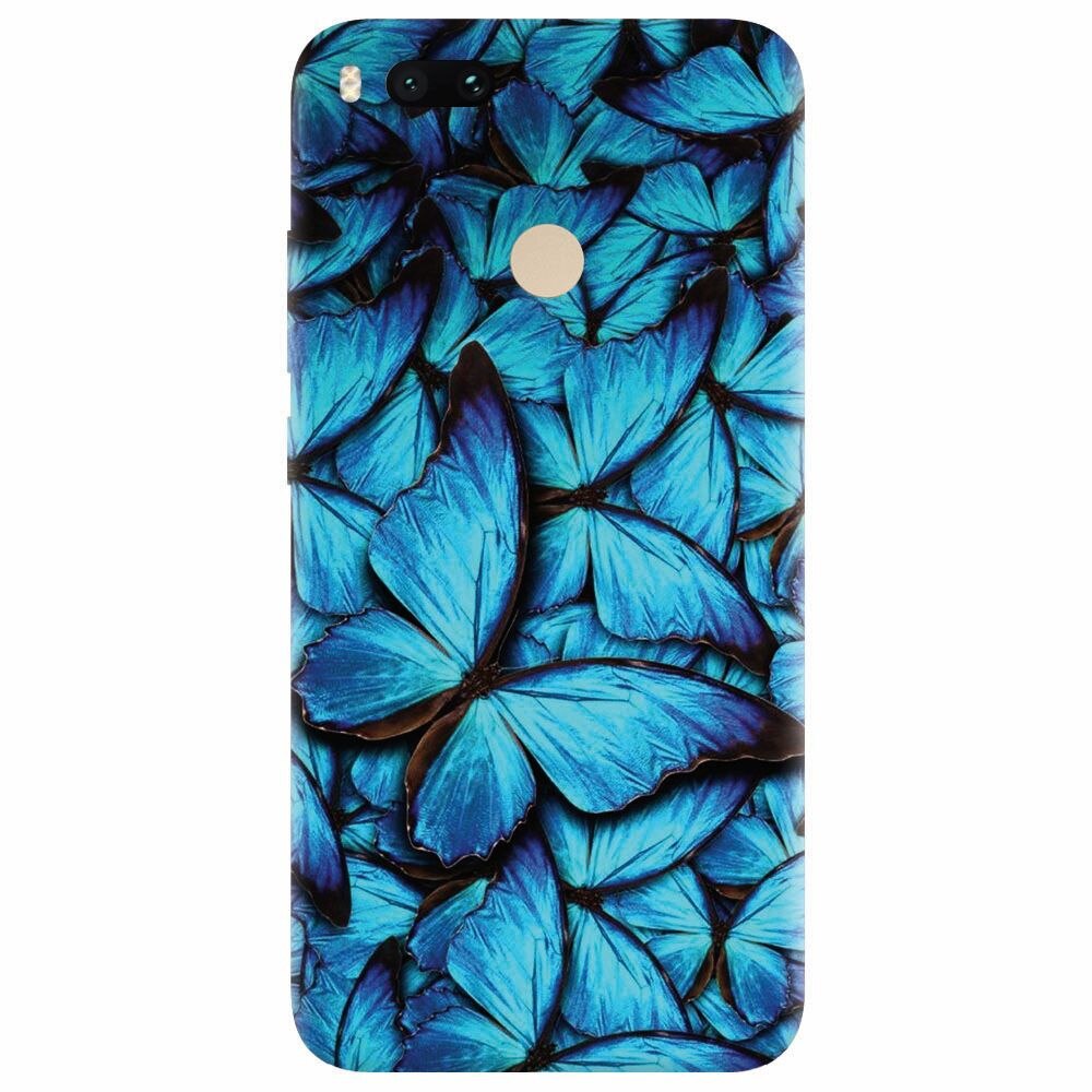 Husa silicon pentru Xiaomi Mi A1, Blue Butterfly 101