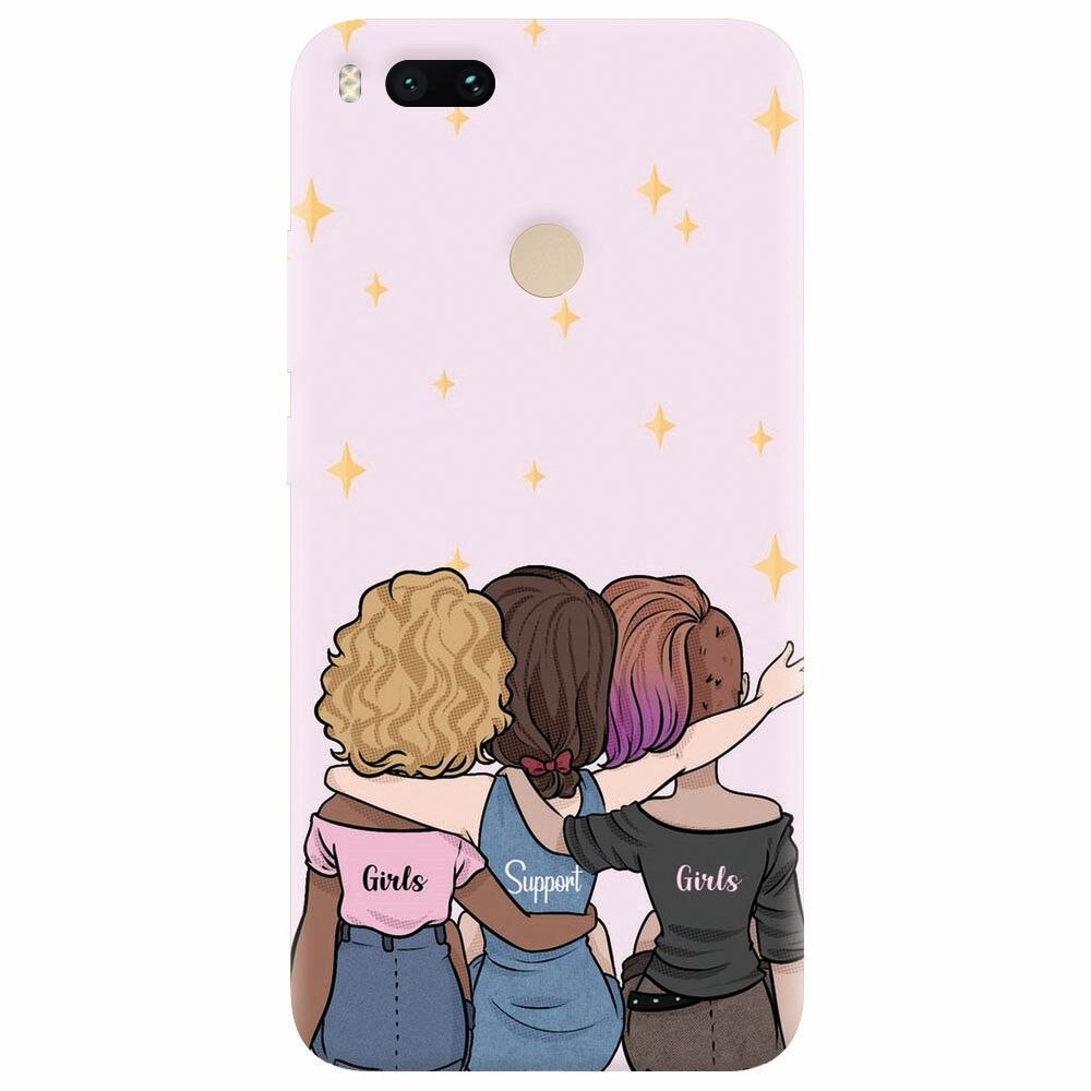 Husa silicon pentru Xiaomi Mi A1, Girls Support Girls