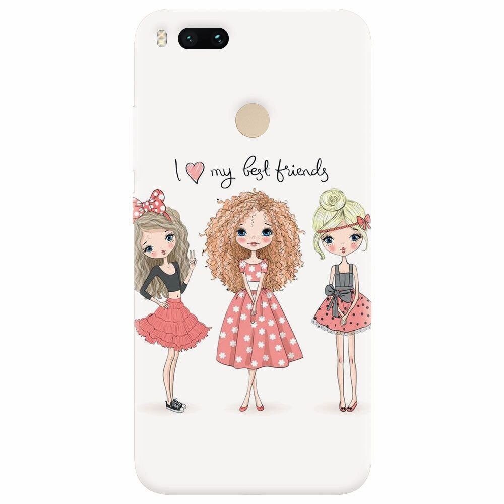 Husa silicon pentru Xiaomi Mi A1, I Love My Best Friends