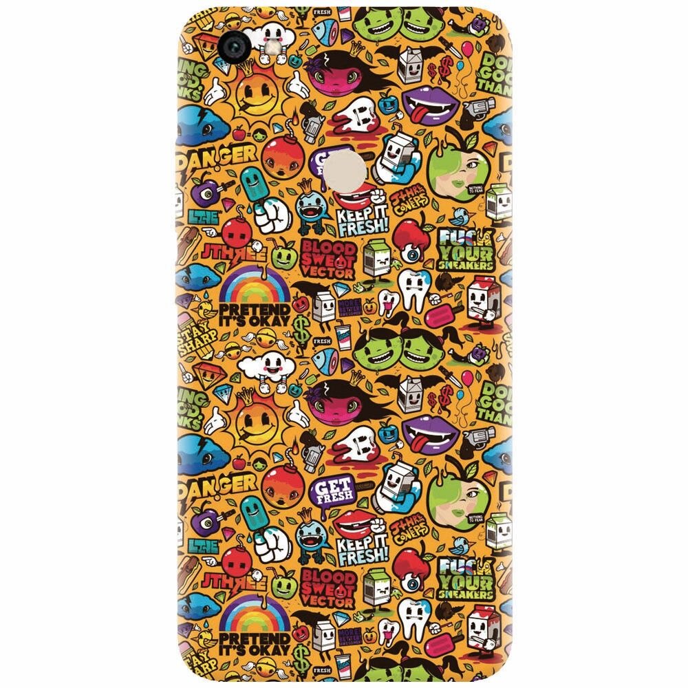Husa silicon pentru Xiaomi Redmi Note 5A, Colorful Sticker Illustrations