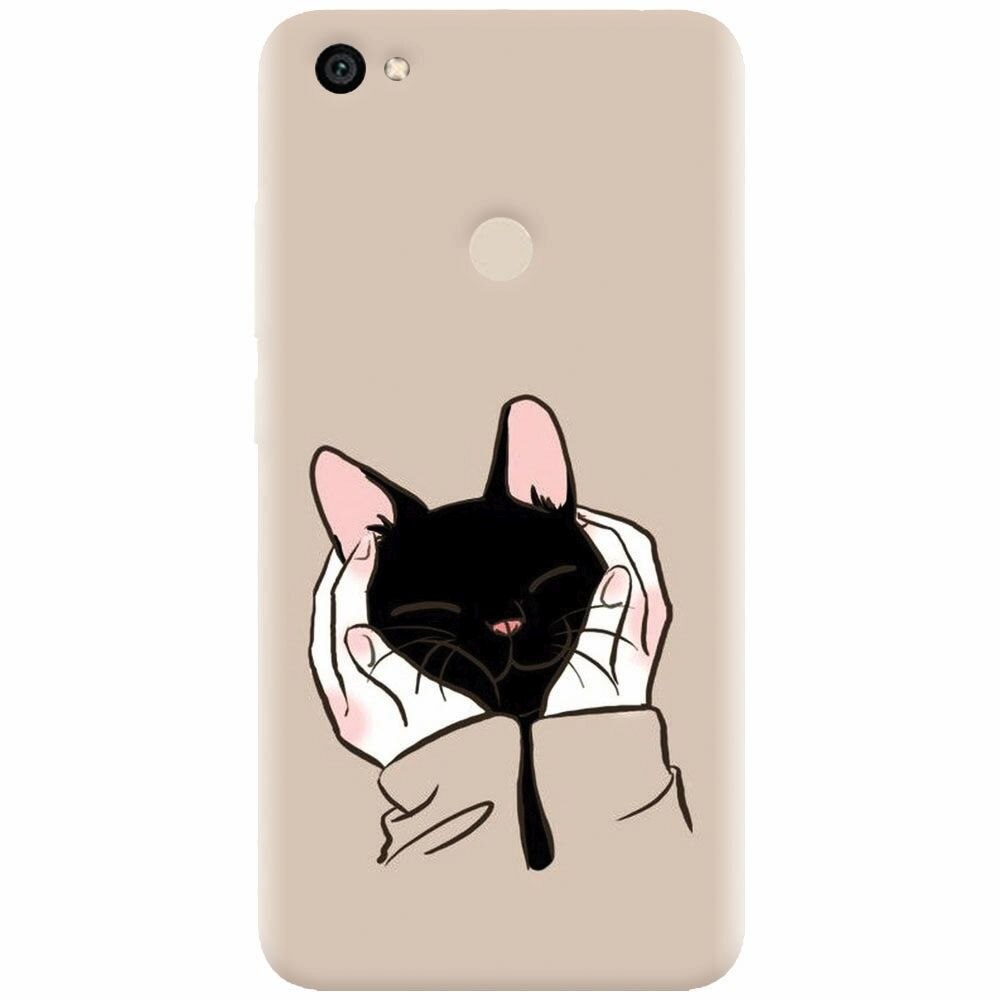 Husa silicon pentru Xiaomi Redmi Note 5A, Th Black Cat In Hands