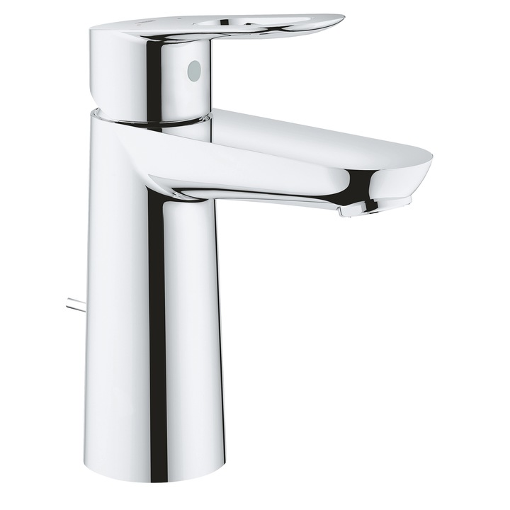 Смесител за мивка Grohe Bauloop 23762000, Размер M, Едноръкохватков, 3/8'', Керамичен патрон, Включен изпускателен комплект, Аератор, Хромиран