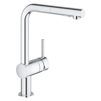 Baterie de bucatarie Grohe Minta 30274000, 3/8'', monocomanda, Tip L, pipa inalta, dus extractabil, 2 functii, Crom Baterie de bucatarie Grohe Minta 30274000, 3/8'', monocomanda, Tip L, pipa inalta, dus extractabil, 2 functii, Crom