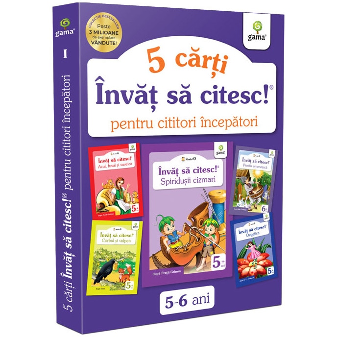 Pachet pentru copii, Invat sa citesc pentru cititori incepatori, 5-6 ani, vol.1, 5 carti