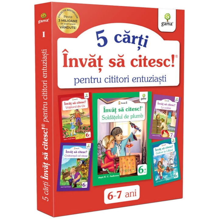 Pachet pentru copii, Invat sa citesc pentru cititori entuziasti, 6-8 ani, vol.1, 5 carti