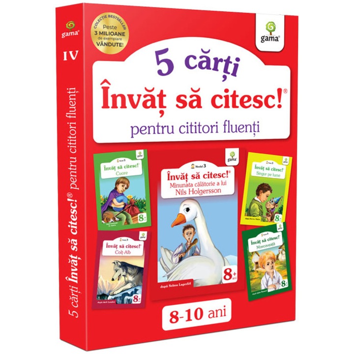 Pachet pentru copii, Invat sa citesc pentru cititori fluenti, 8-10 ani, vol.4, 5 carti