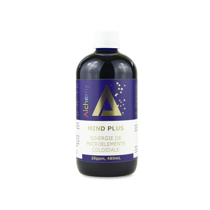 Вода за уста Mind Plus, синергия с колоидно сребро, платина и злато, 20ppm, 480ml