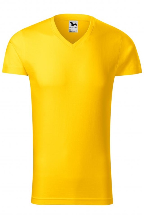 Tricou pentru barbati Slim Fit V-neck, galben, marime XL