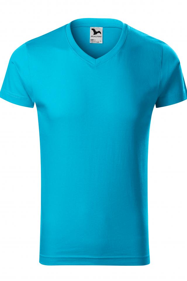 Tricou pentru barbati Slim Fit V-neck, Turcoaz