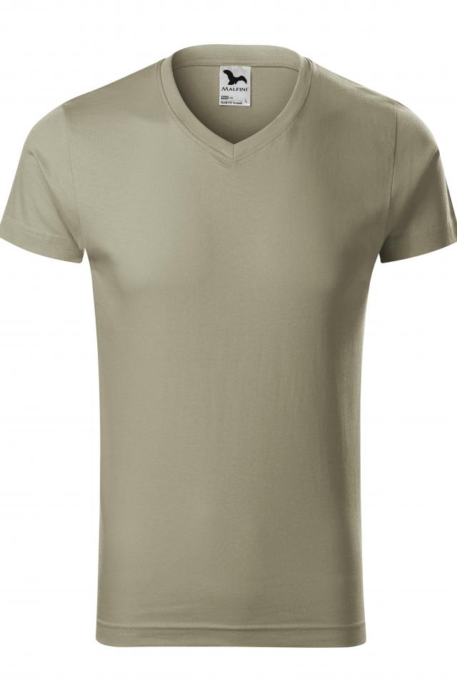 Tricou pentru barbati Slim Fit V-neck, Kaki deschis