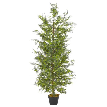 Planta artificiala chiparos cu ghiveci, vidaXL, Plastic, 150 cm, Verde Planta artificiala chiparos cu ghiveci, vidaXL, Plastic, 150 cm, Verde