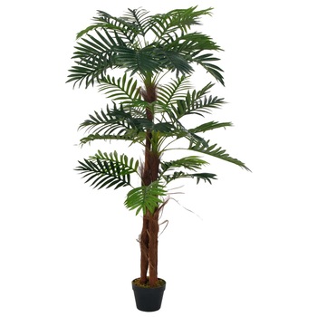 Planta artificiala palmier cu ghiveci, vidaXL, Plastic, 165 cm, Verde Planta artificiala palmier cu ghiveci, vidaXL, Plastic, 165 cm, Verde