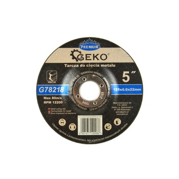 Disc pentru slefuit, GEKO PREMIUM, 125x6mm, G78218 Disc pentru slefuit, GEKO PREMIUM, 125x6mm, G78218