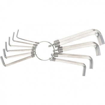 Set chei imbus, HEX, 1,5 - 10 mm, CrV, 10 buc, acoperite cu nichel, la inel , SPARTA Set chei imbus, HEX, 1,5 - 10 mm, CrV, 10 buc, acoperite cu nichel, la inel , SPARTA