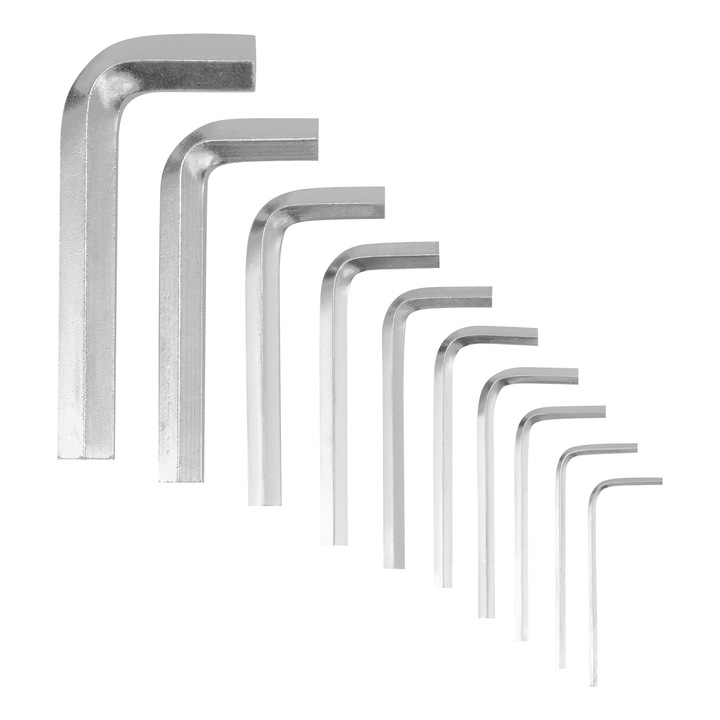 Set chei imbus, HEX, 1,5 - 10 mm, CrV, 10 buc, acoperite cu nichel, la inel, SPARTA