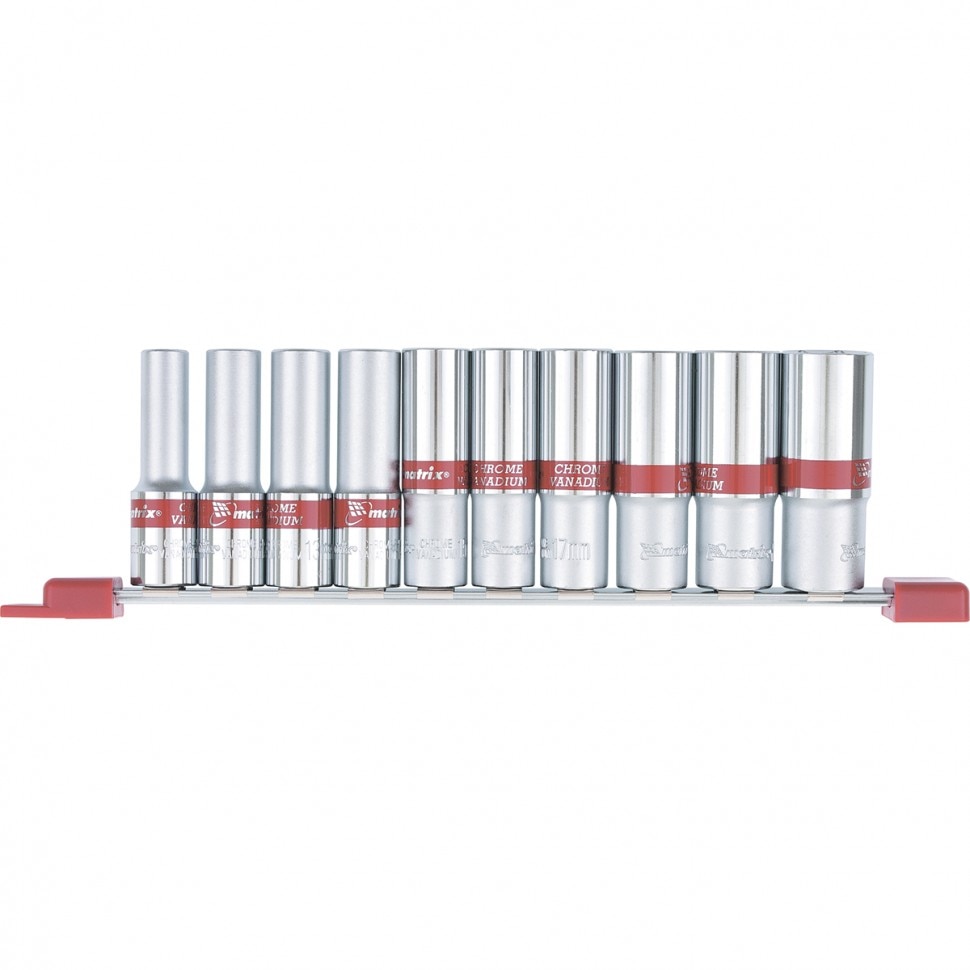 Set capete tubulare alungite 1/2, hexagonale, CrV, 10 buc, 10-22 mm, MTX Profesional