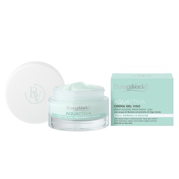 Crema-gel intensiv hidratanta 24h, pentru piele normala si uscata, cu extract de alge verzi si apa de bambus - Aquattiva, 50 ML, Bottega Verde Crema-gel intensiv hidratanta 24h, pentru piele normala si uscata, cu extract de alge verzi si apa de bambus - Aquattiva, 50 ML, Bottega Verde