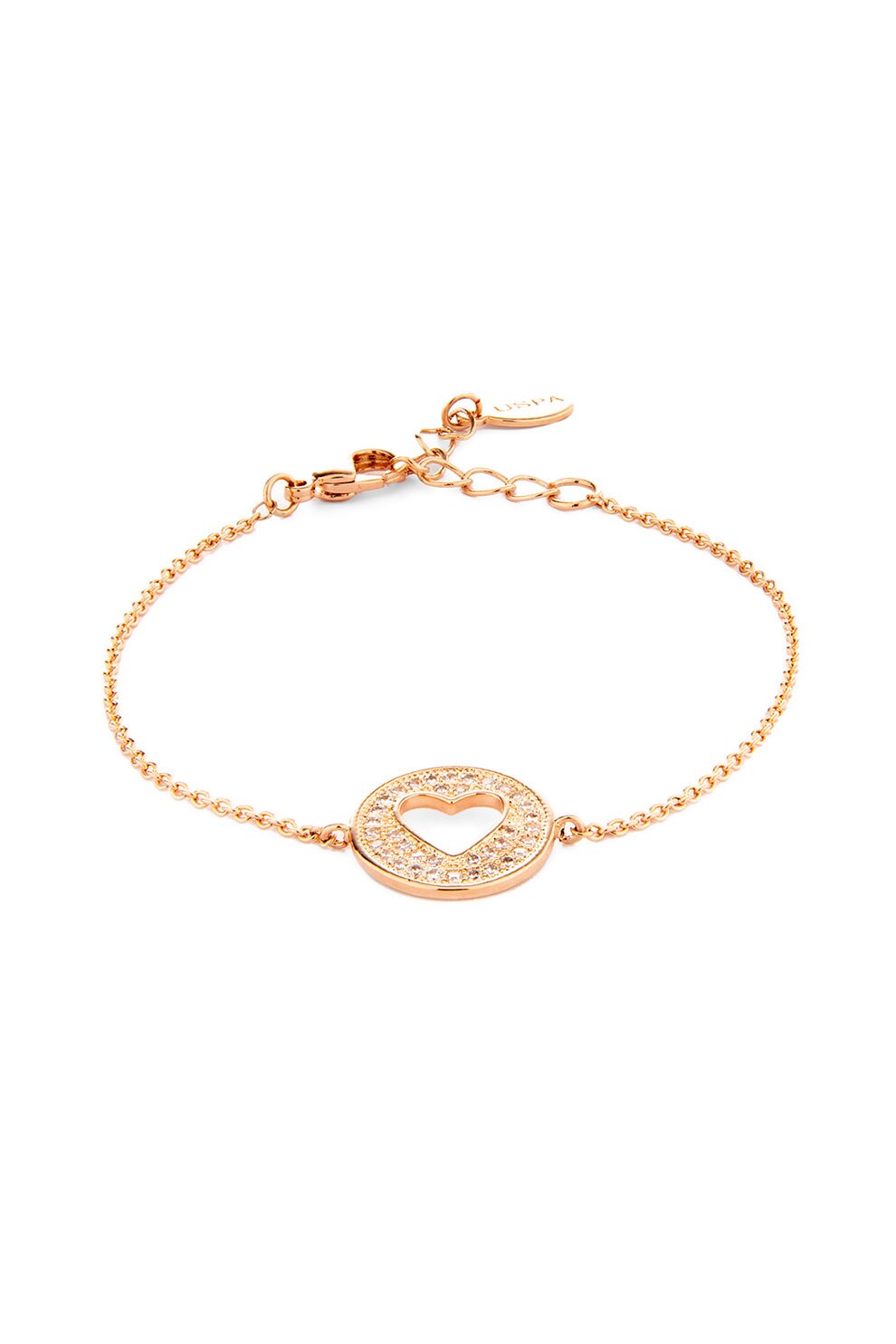 U.S. Polo Assn., Bratara decorata cu cristale zirconia, Auriu rose