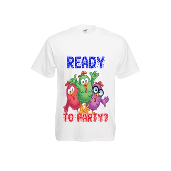Tricou barbatesc Fruit of the loom personalizat haios ready to party alb, S Tricou barbatesc Fruit of the loom personalizat haios ready to party alb, S