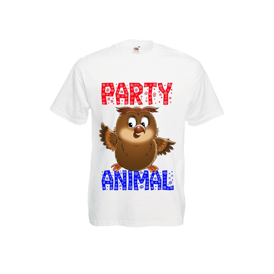 Tricou barbatesc Fruit of the loom personalizat haios mesaj party animal alb, M