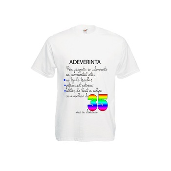 Tricou Fruit of the loom aniversar barbatesc personalizat Adeverinta 35 ani alb, 2XL Tricou Fruit of the loom aniversar barbatesc personalizat Adeverinta 35 ani alb, 2XL