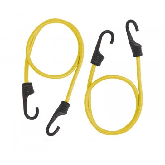 Set 2 cordeline/chingi de fixare profesionale, galben,120 cm x 8 mm, cauciuc, extensibilitate 150%