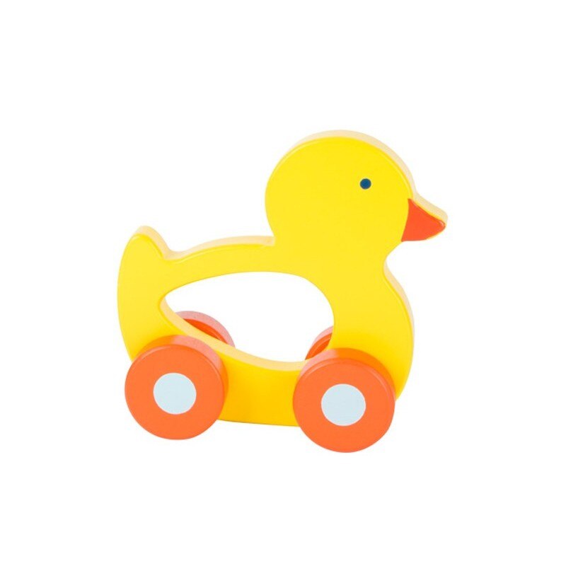 Ratusca din lemn pe roti, Small Foot, galben, 6 luni+