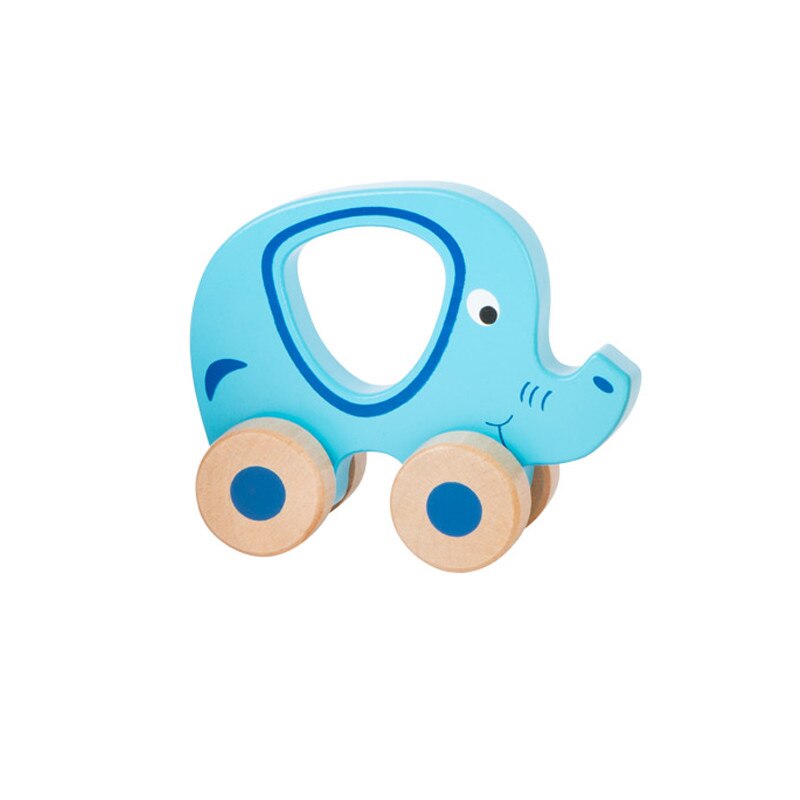 Elefantul albastru pe roti, Small Foot, lemn, albastru, 6 luni+