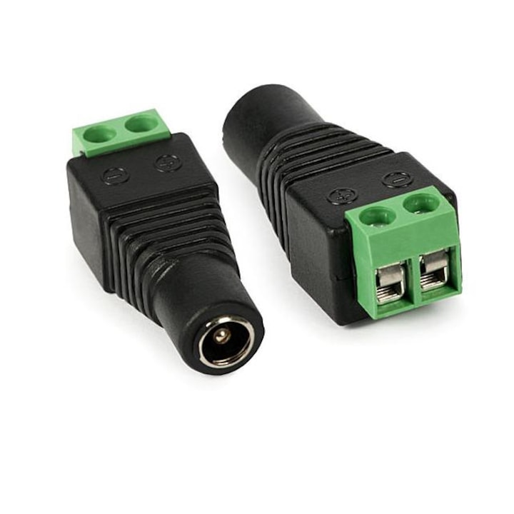 Conector Adaptor DC Mama, 2.1 x 5.5 mm, pentru camere video de supraveghere