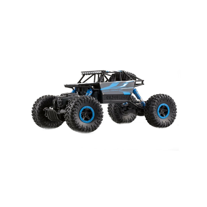 Masina de jucarie Rock Through, cu telecomanda, 4X4, albastru