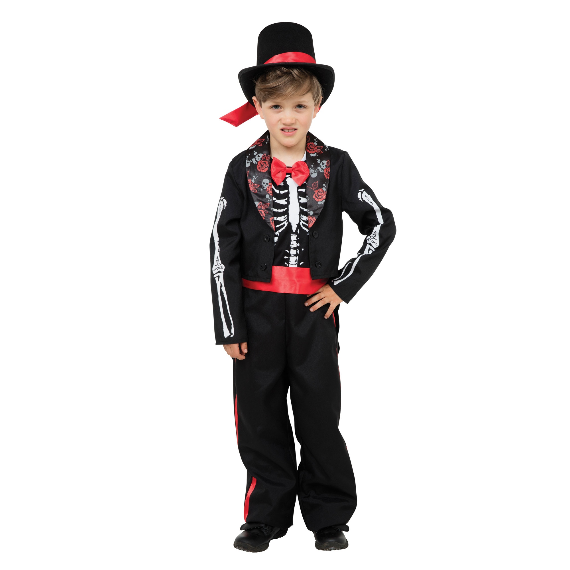 Costum halloween baieti schelet Day of the dead ,8-10ani, Funny Party Shop