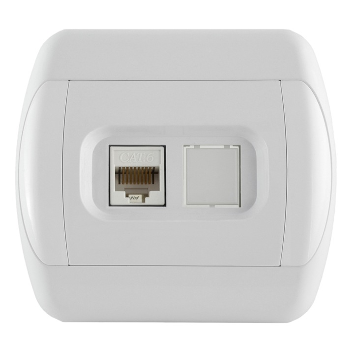 Priza simpla computer Royal Alb cat 6