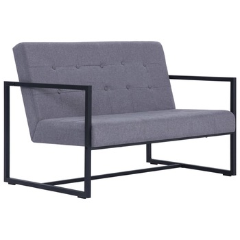 Canapea 2 locuri, vidaXL, Textil, 114 x 78 x 81 cm, Gri deschis Canapea 2 locuri, vidaXL, Textil, 114 x 78 x 81 cm, Gri deschis