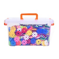 set interactiv si creativ 600 piese de constructie din plastic fulgi de zapada din pvc building educational puzzle toys - undercover imagen 15_0_
0