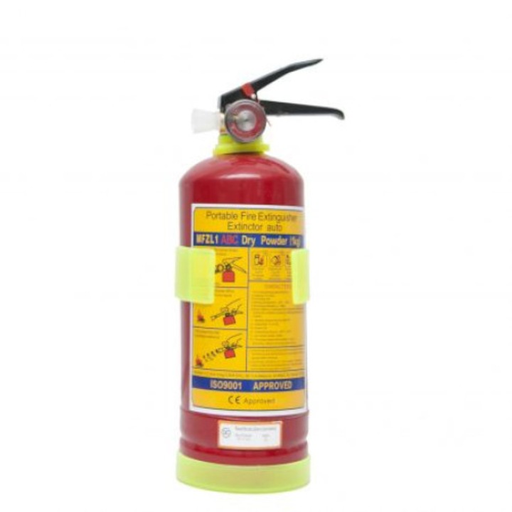 Extinctor auto reincarcabil 1KG cu manometru si suport omologat U.E