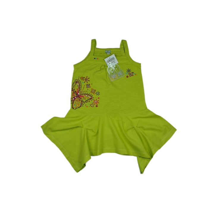 Rochie cu bretele, Funky Diva, Bumbac, Verde, 104 CM