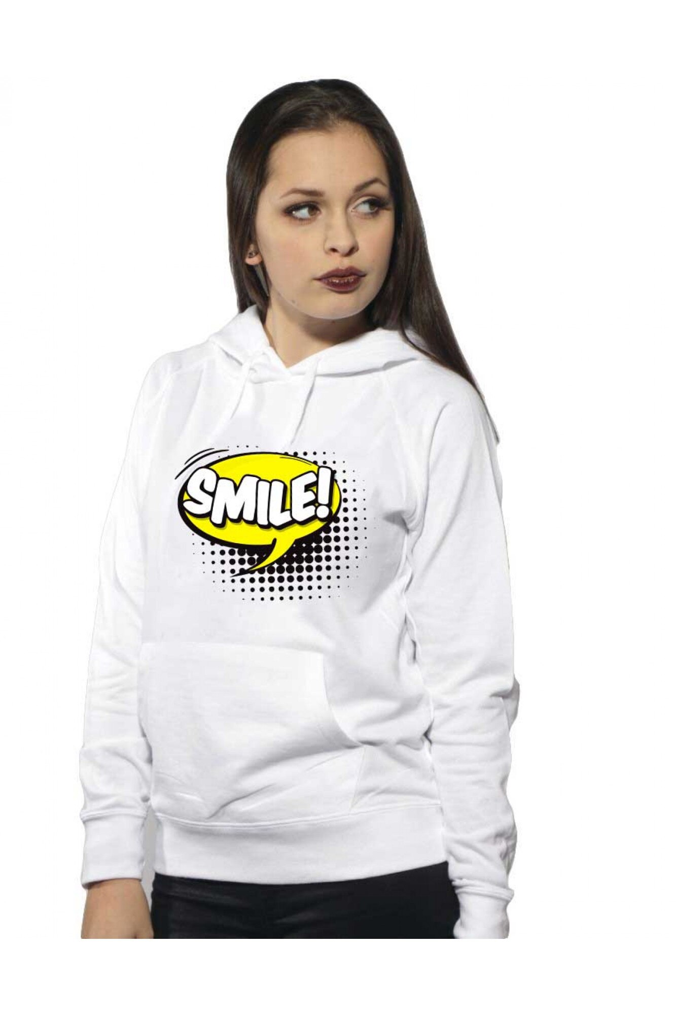 Hanorac dama alb - Smile