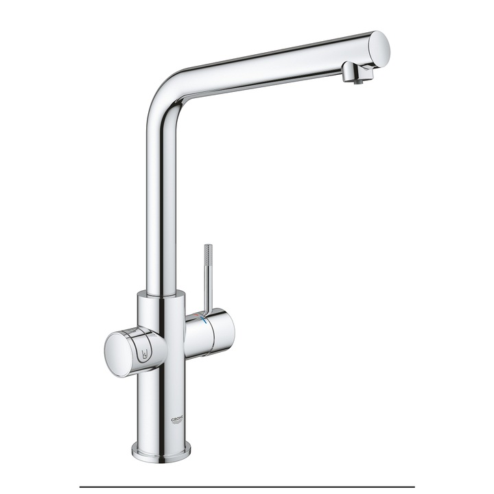 Смесител за кухня Grohe Blue Home 31454001, Висок, Филтрация, Охлаждане, Газирана вода, Хром
