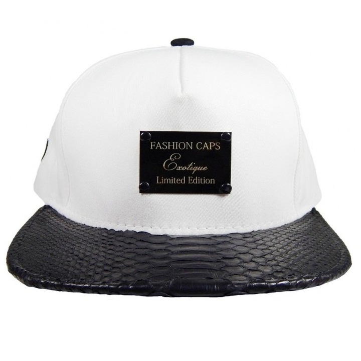 Sapca Snapback Fashion Editie Limitata Python, alb/negru, marime universala