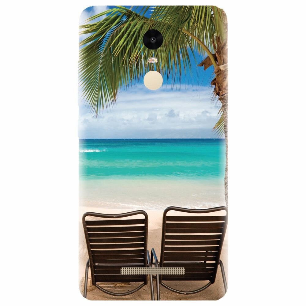 Husa silicon pentru Xiaomi Redmi Note 3, Beach Chairs Palm Tree Seaside