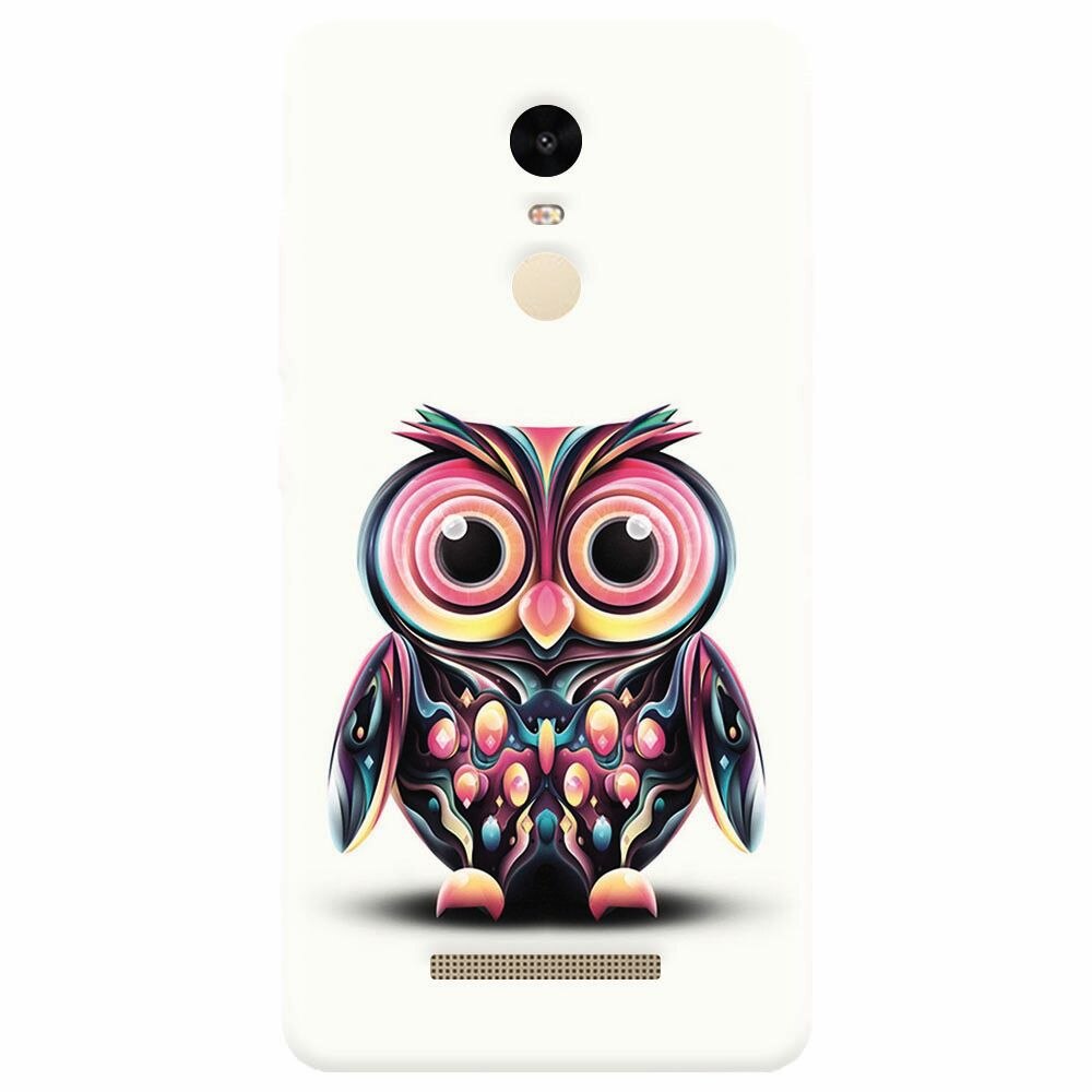 Husa silicon pentru Xiaomi Redmi Note 3, Colorful Owl Illustration