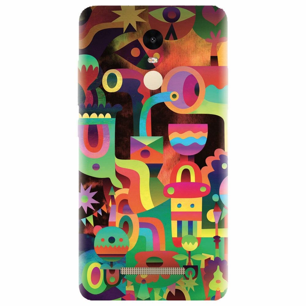 Husa silicon pentru Xiaomi Redmi Note 3, Abstract Colorful Shapes