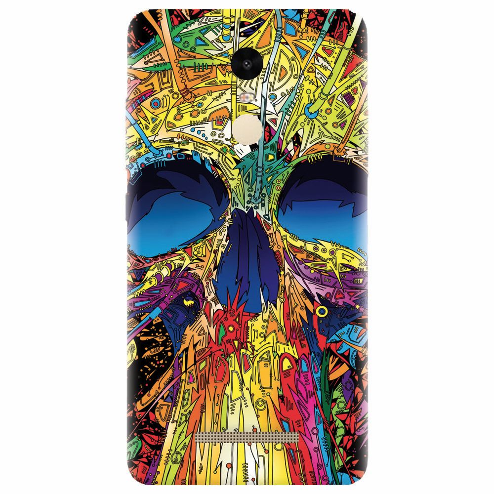 Husa silicon pentru Xiaomi Redmi Note 3, Abstract Multicolored Skull