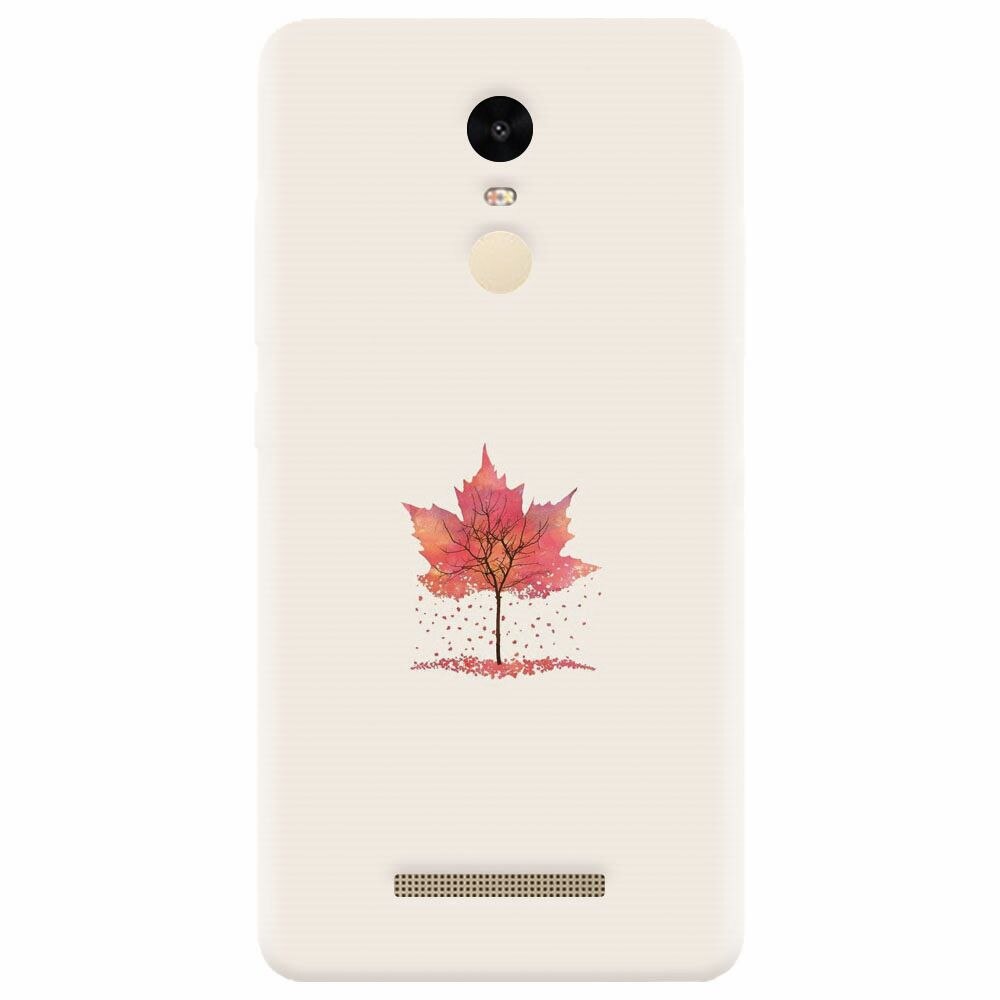 Husa silicon pentru Xiaomi Redmi Note 3, Autumn Tree Leaf Shape Illustration