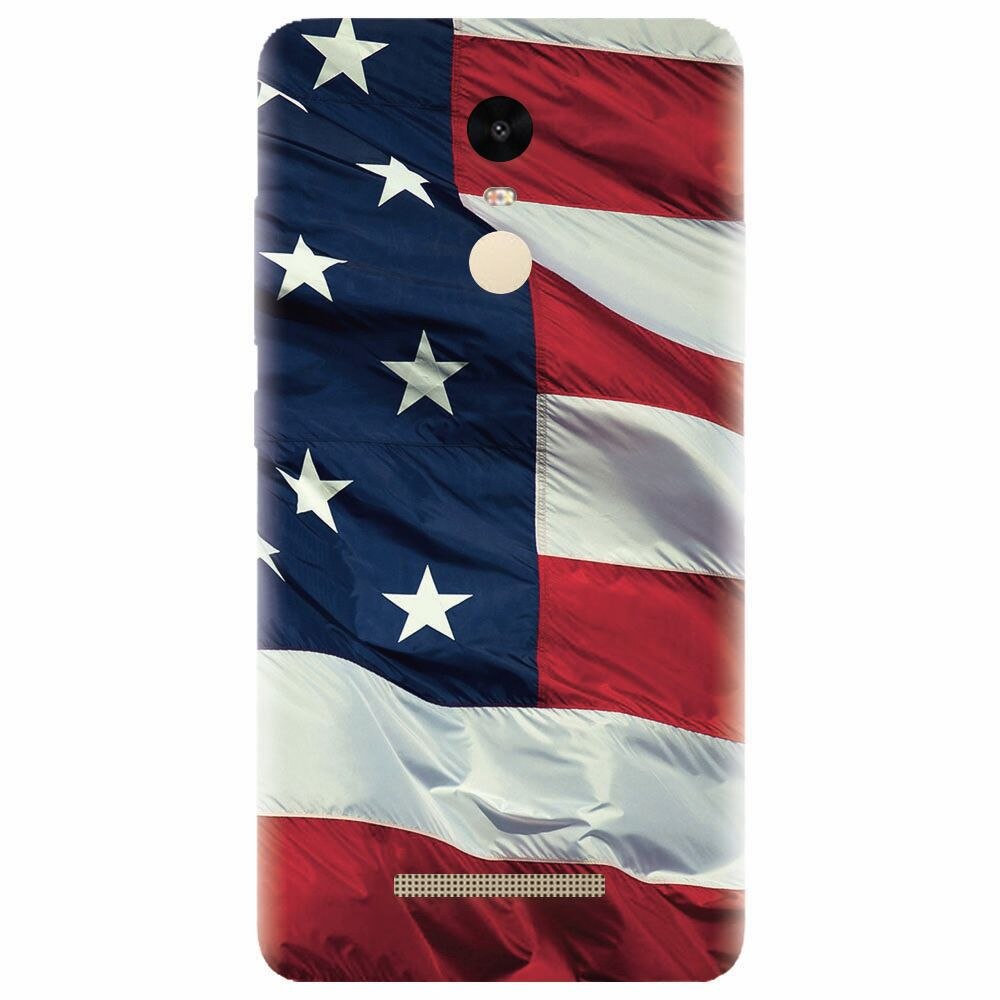 Husa silicon pentru Xiaomi Redmi Note 3, American Flag Illustration
